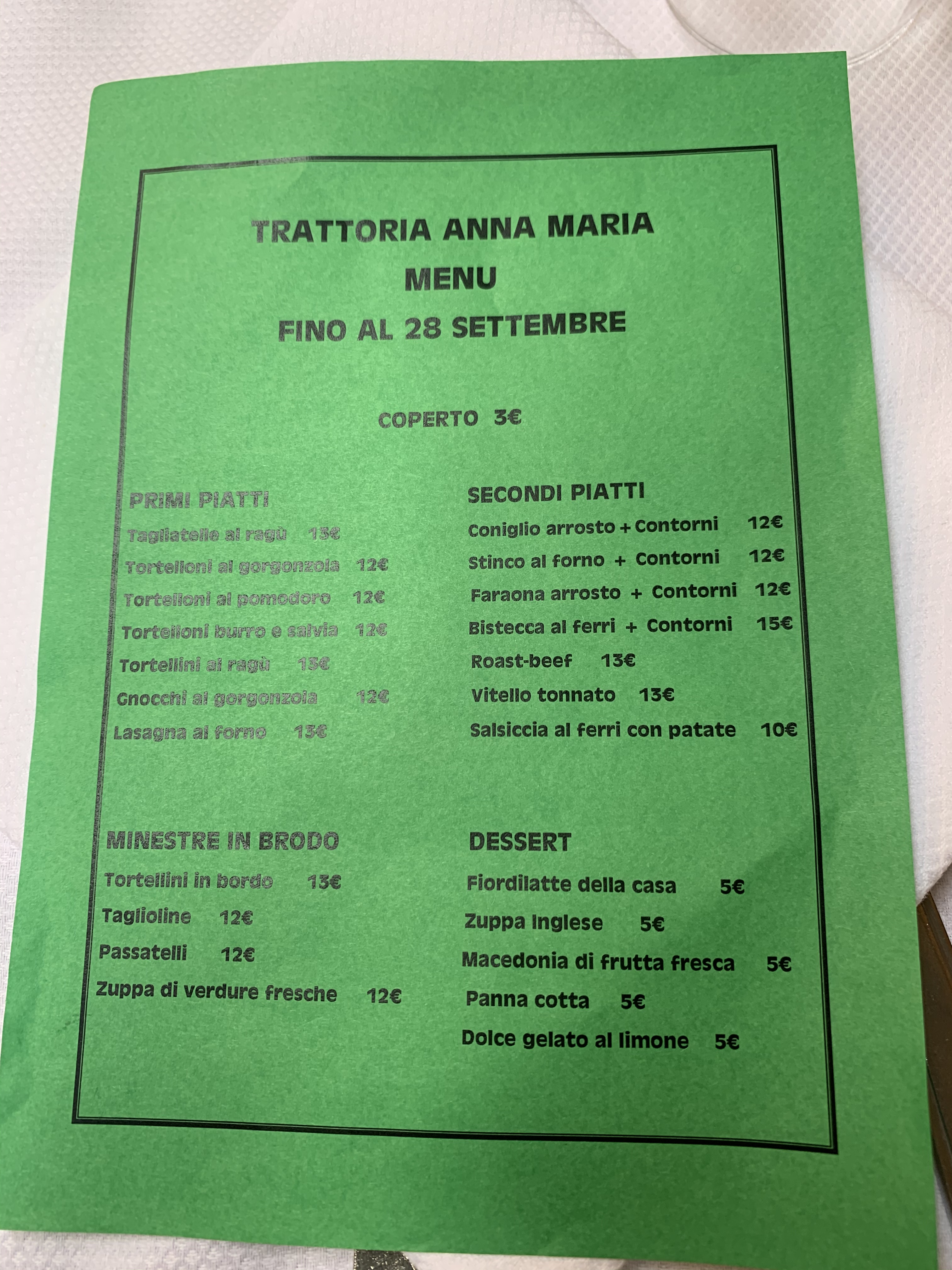 Trattoria Anna Maria Bologna